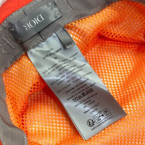 Dior Parley Collaboration Hat Safari Hat Logo Polyester Orange